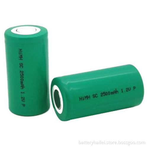 NiMH Batteries with 1.2V Voltage and 2500mAh Capacity, Rechargeable